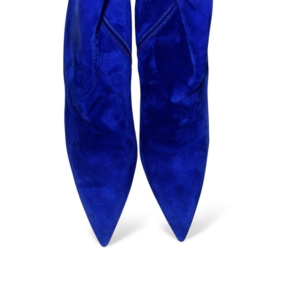 Christian Louboutin Condora Blue Suede Pointed Toe Booties EU40 Heeled Boots EUC - Picture 5 of 14